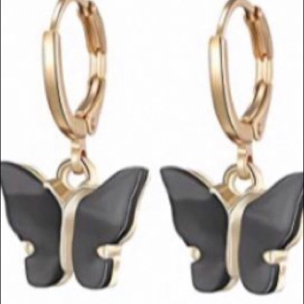 Black Brandy Melville Butterfly Earrings